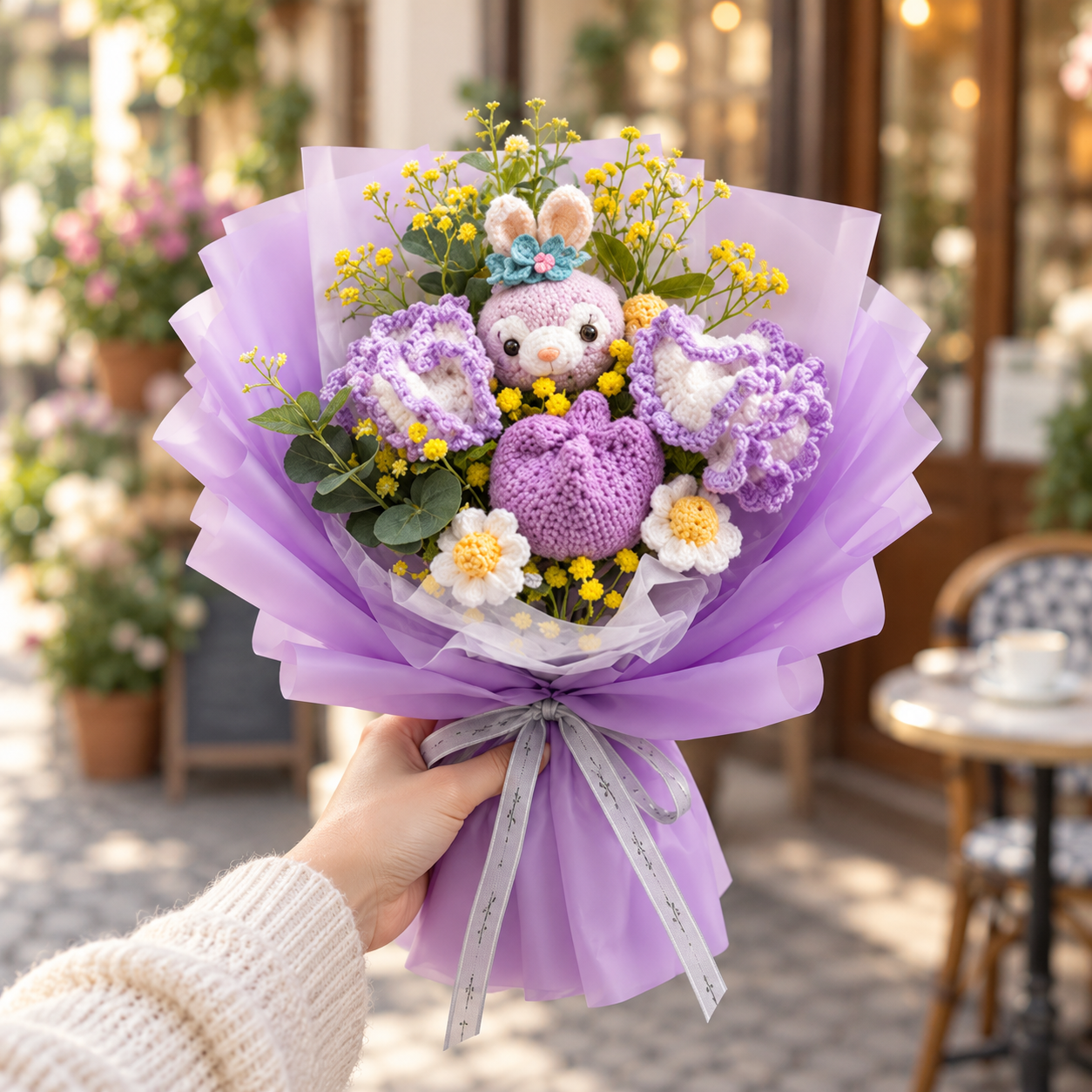 Handmade Crochet Bunny Bouquet