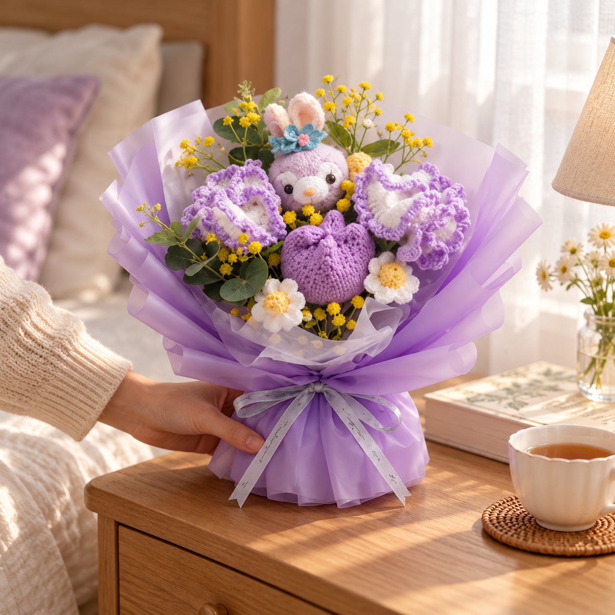 Handmade Crochet Bunny Bouquet