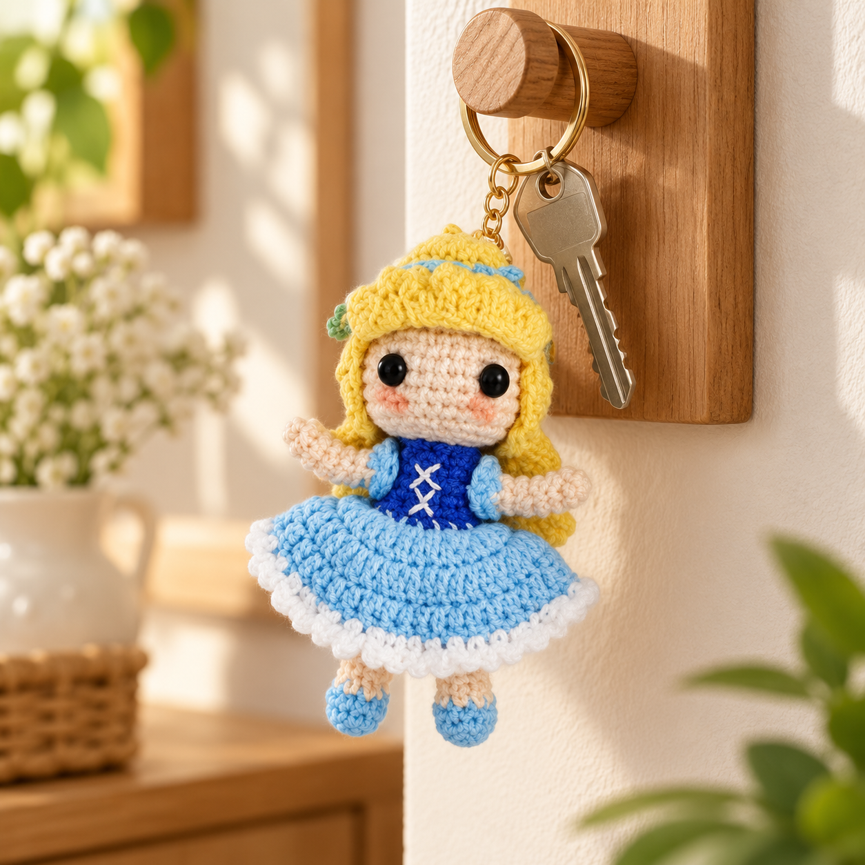 Handmade Crochet Princess Keyring