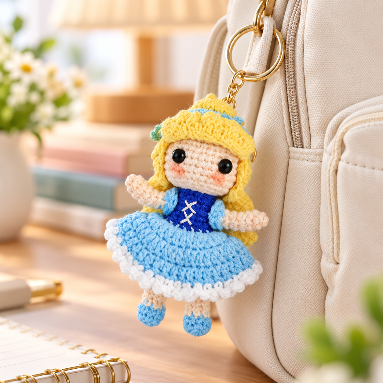 Handmade Crochet Princess Keyring