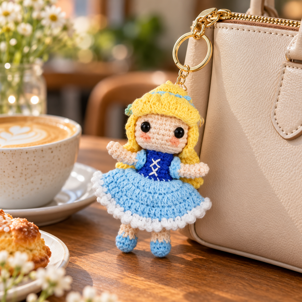 Handmade Crochet Princess Keyring