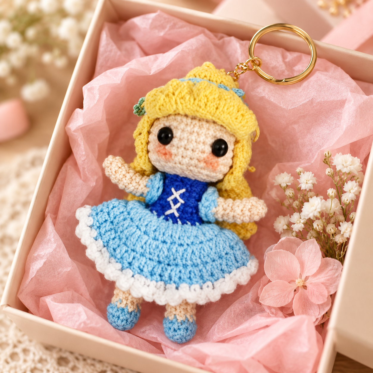 Handmade Crochet Princess Keyring