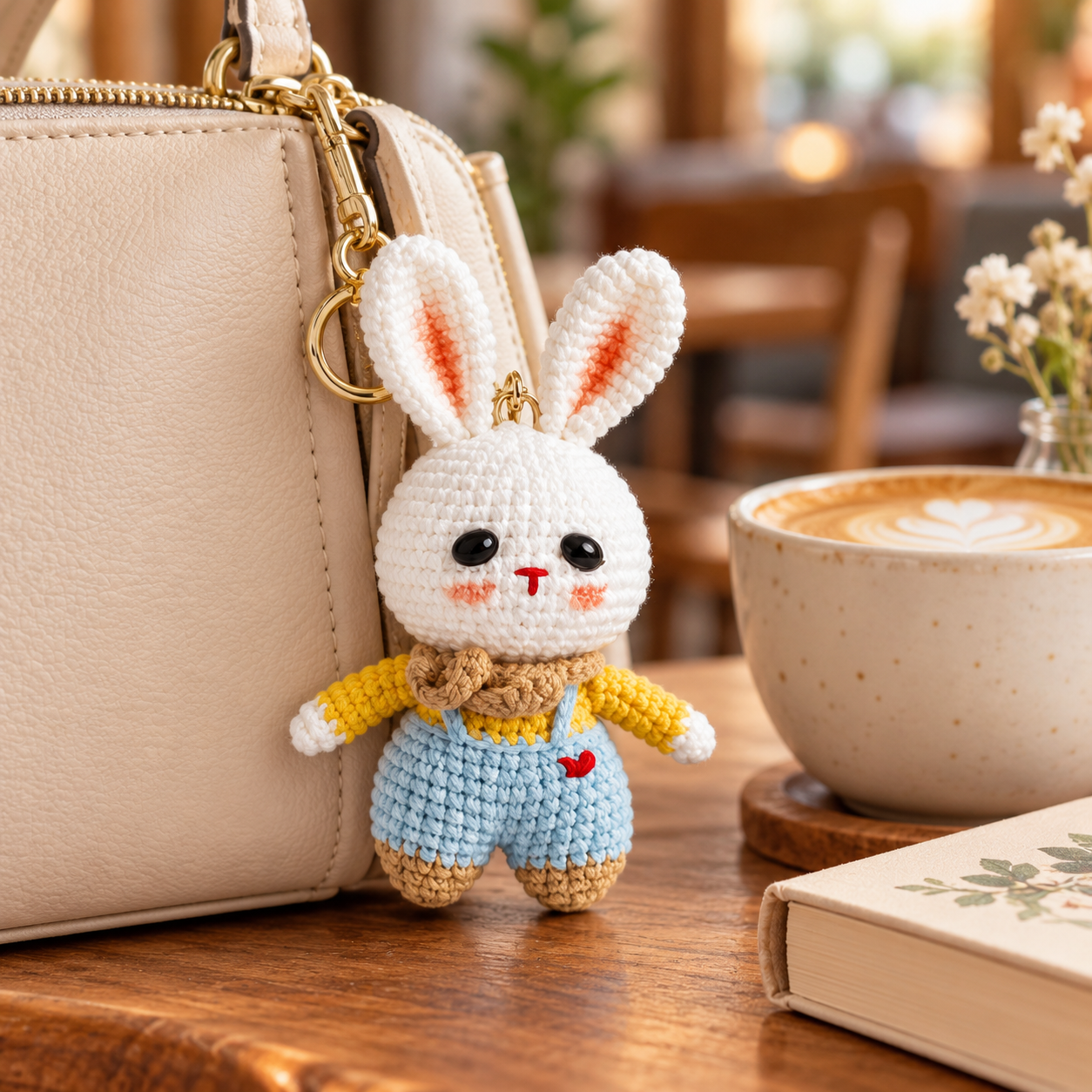 Handmade Crochet Bunny Keyring