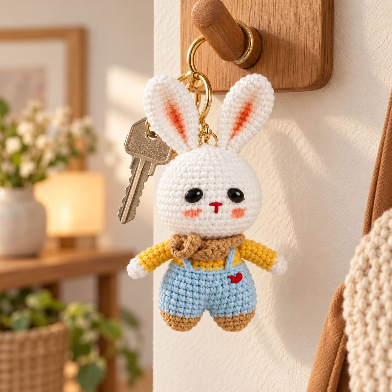 Handmade Crochet Bunny Keyring