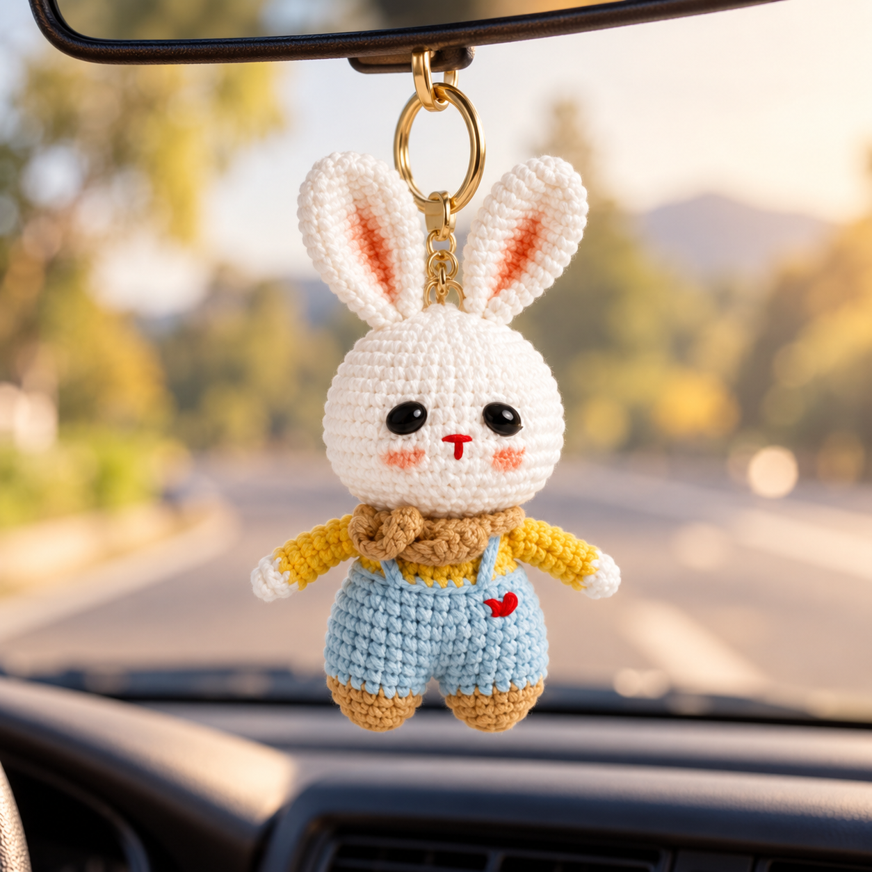 Handmade Crochet Bunny Keyring