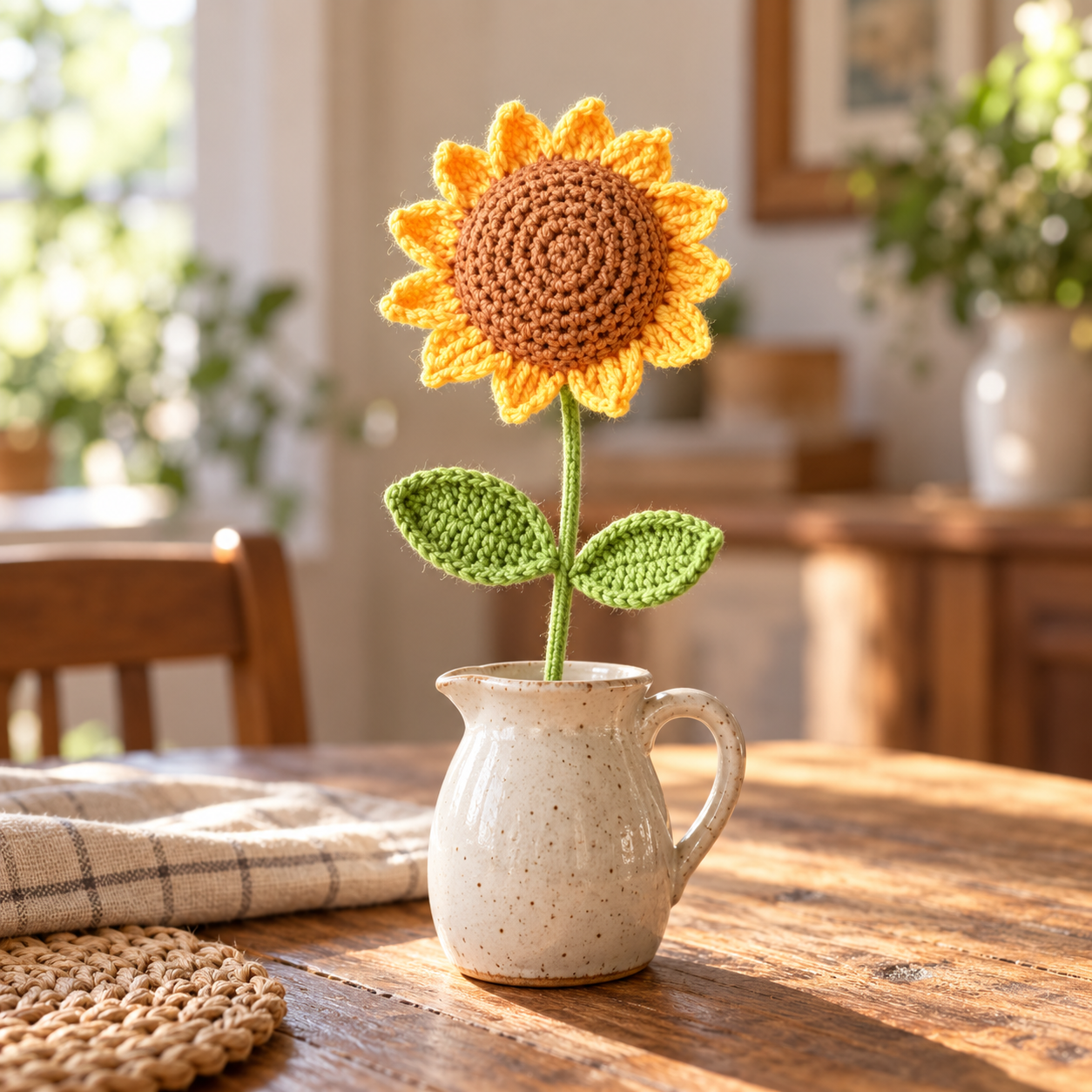 Handmade Crochet Sunflower Stem