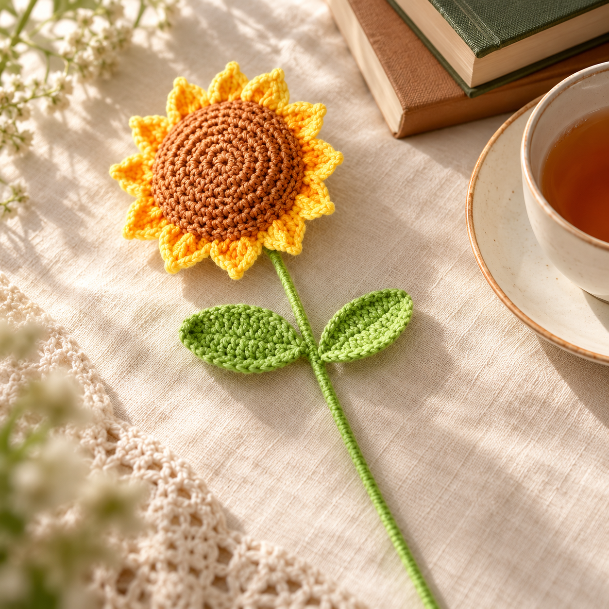 Handmade Crochet Sunflower Stem