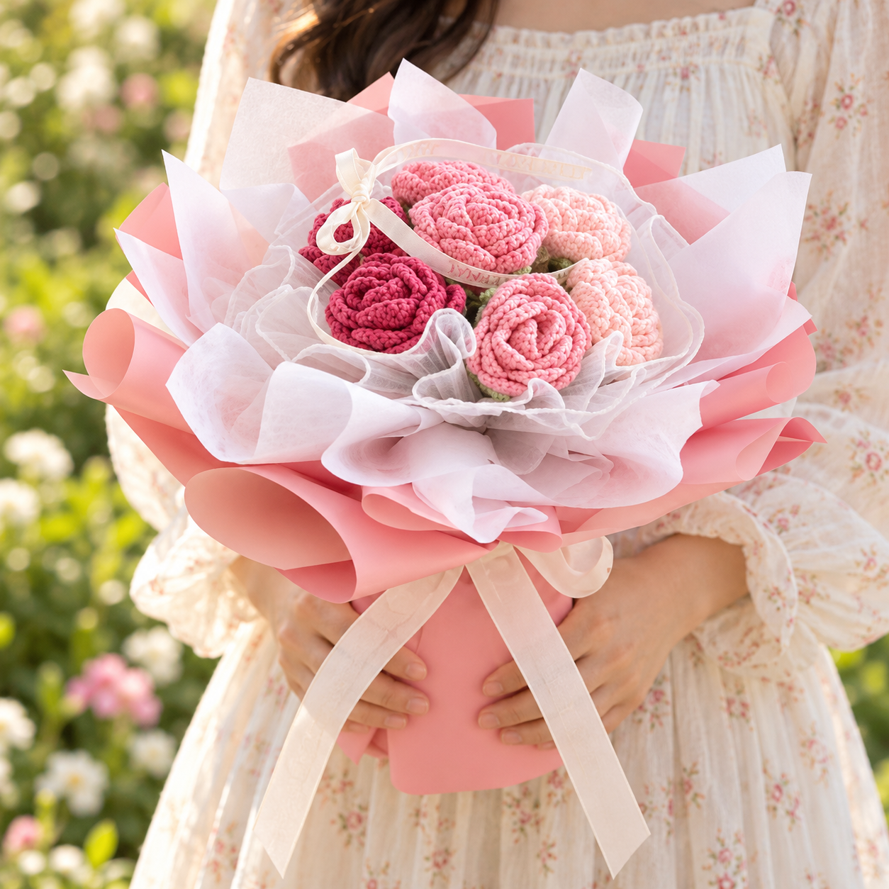 Handmade Crochet Rose Bouquet