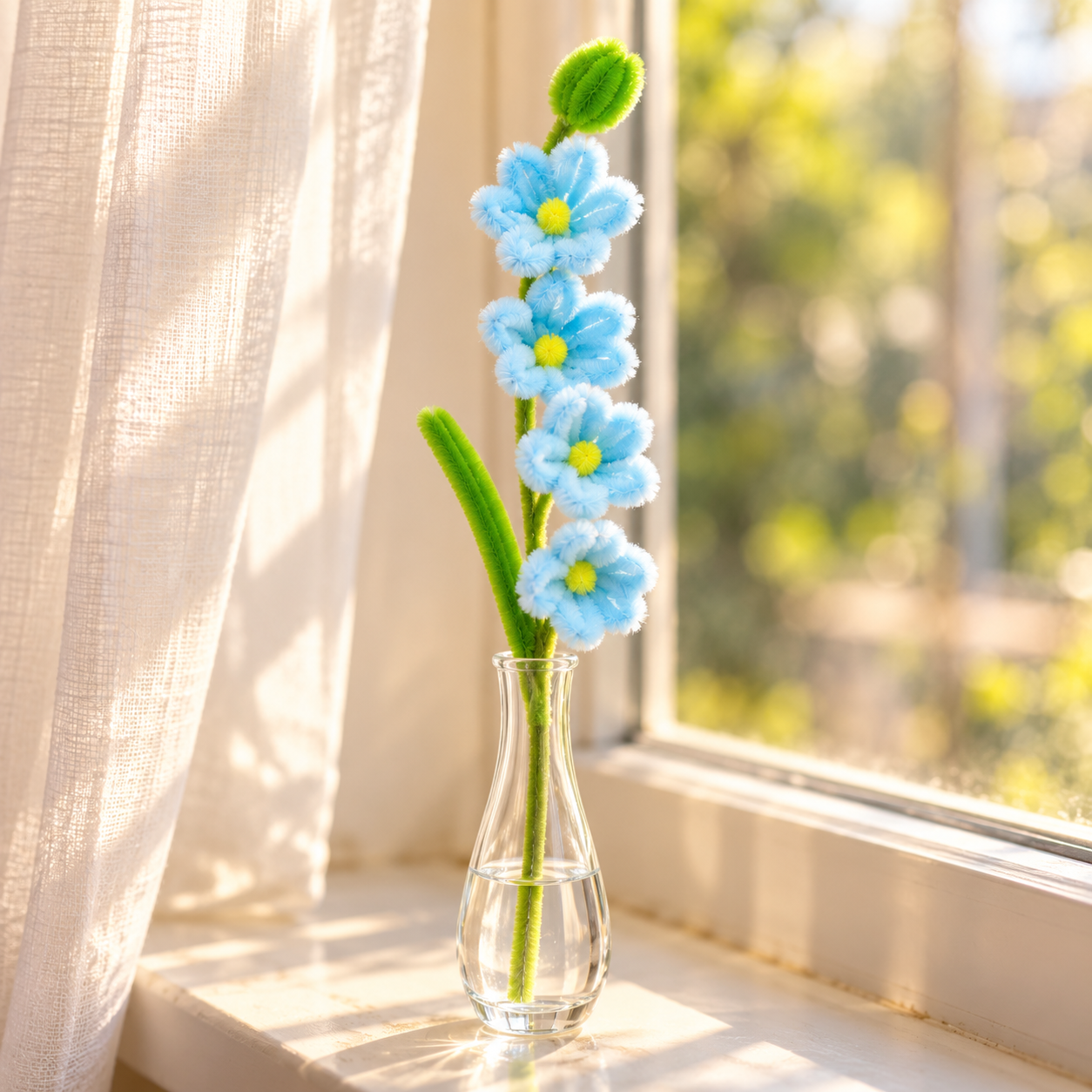 Handmade Crochet Cherry Blossom Stem