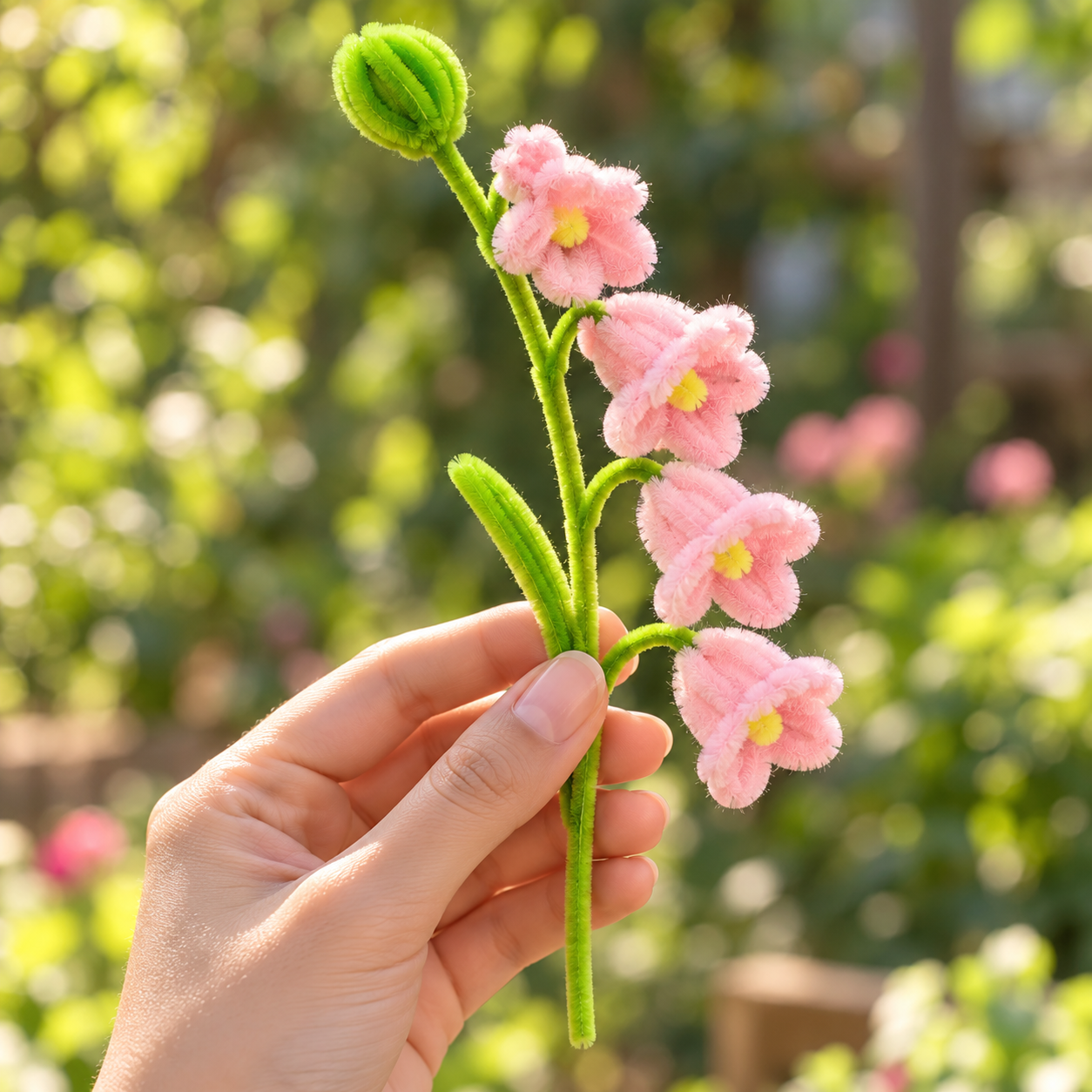 Handmade Crochet Cherry Blossom Stem