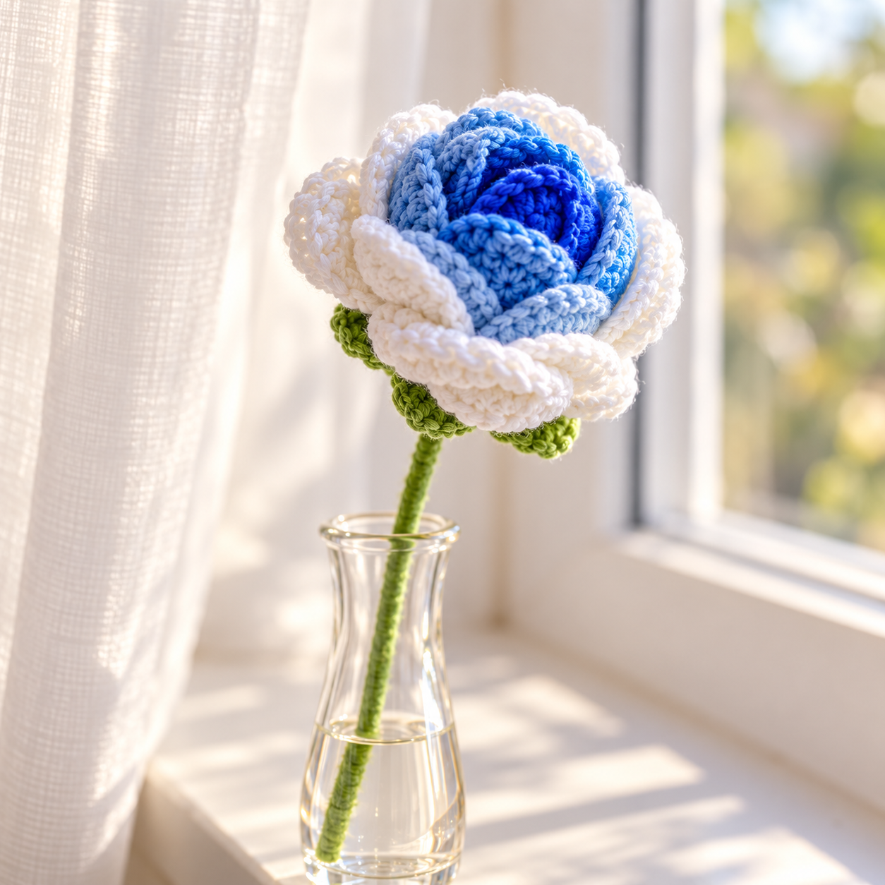 Handmade Crochet Rose Stem