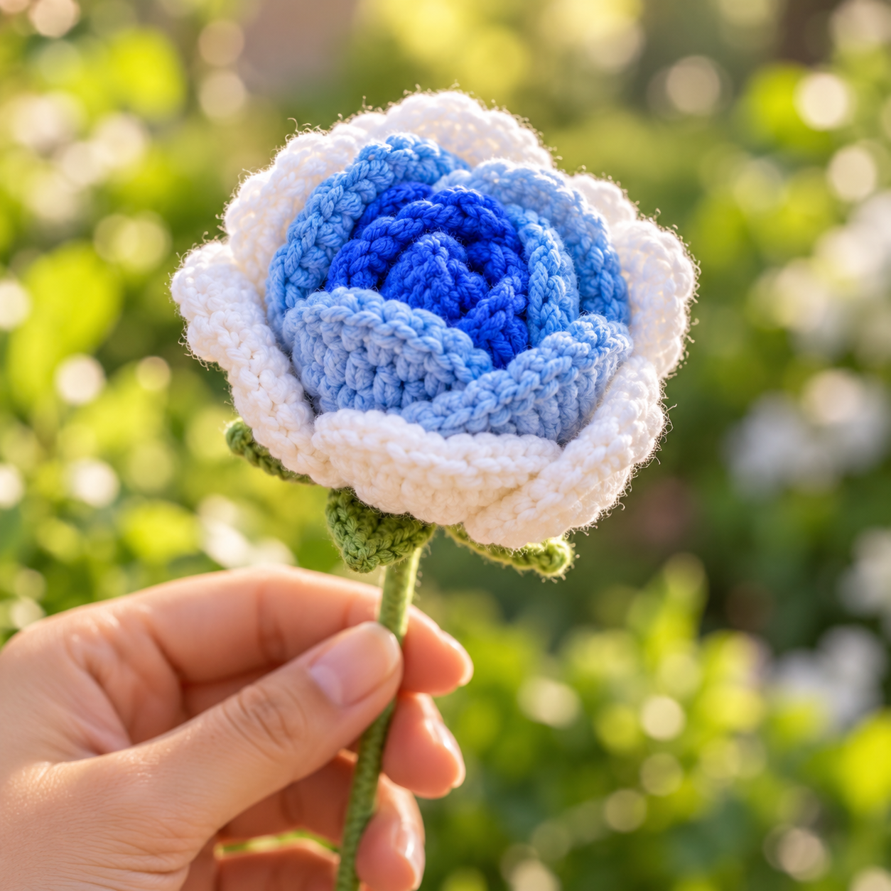 Handmade Crochet Rose Stem