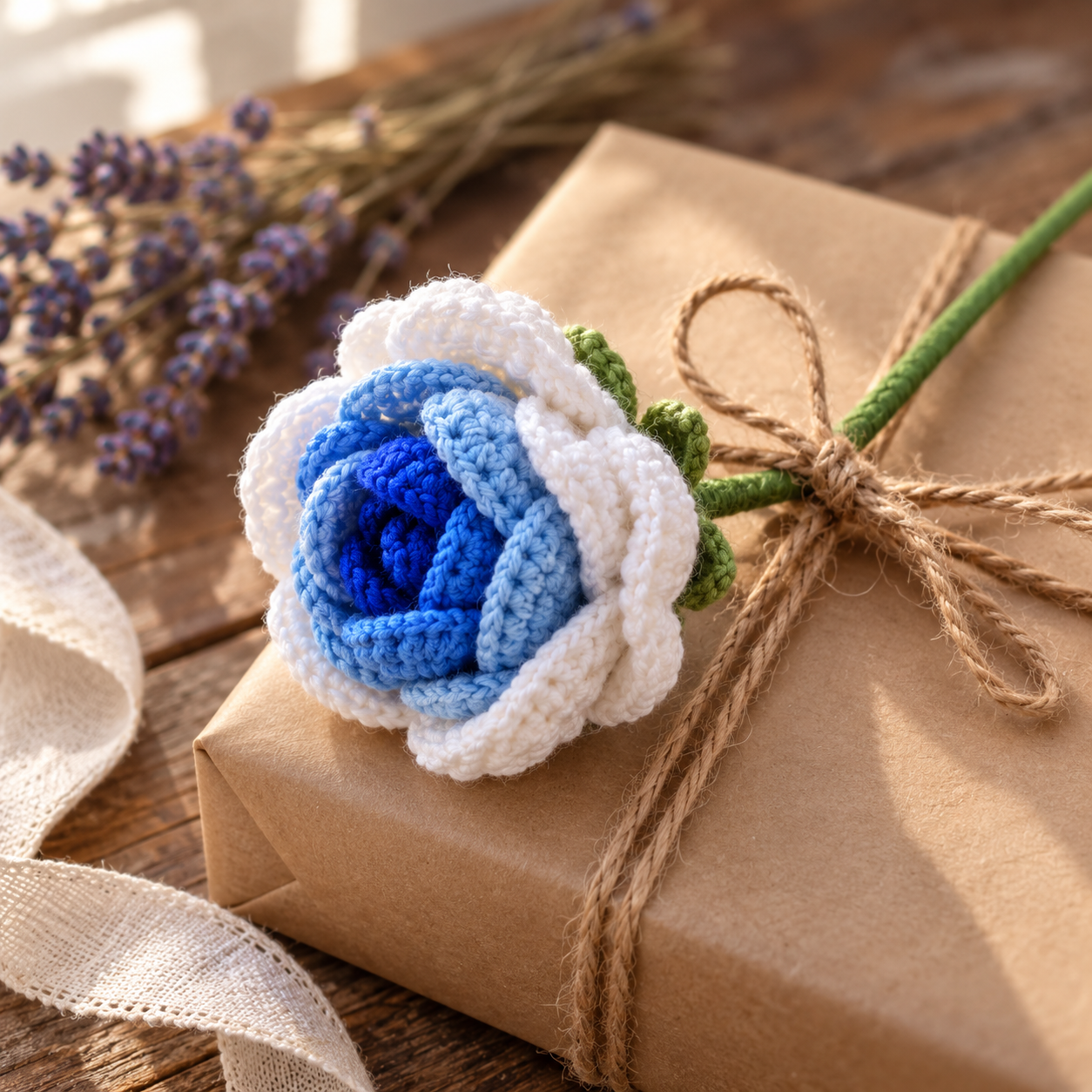 Handmade Crochet Rose Stem