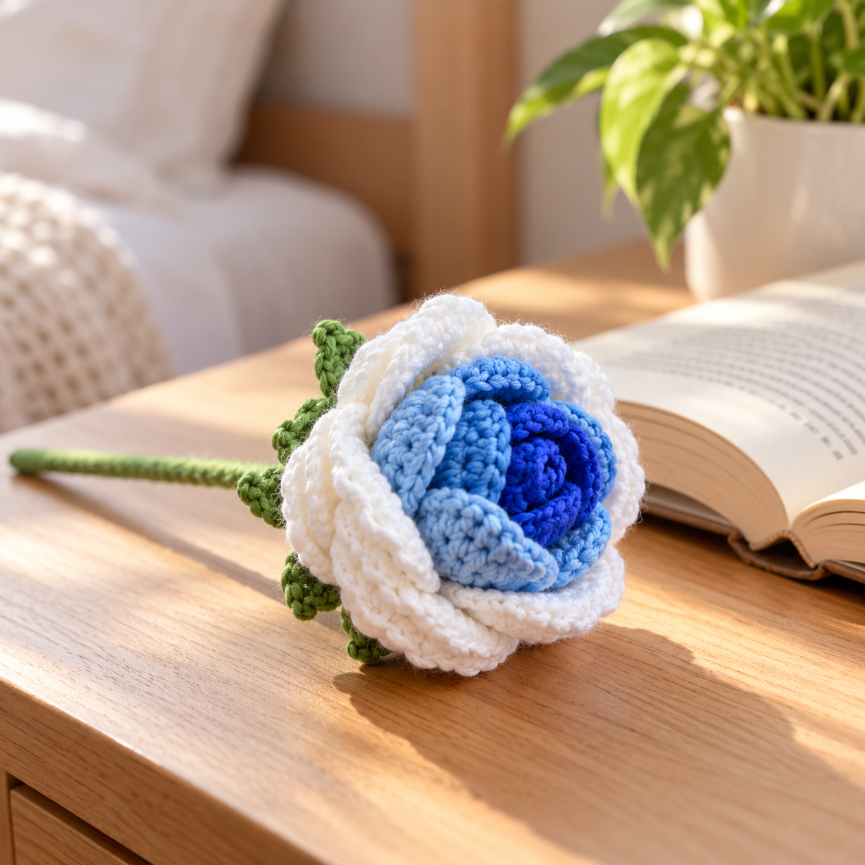 Handmade Crochet Rose Stem
