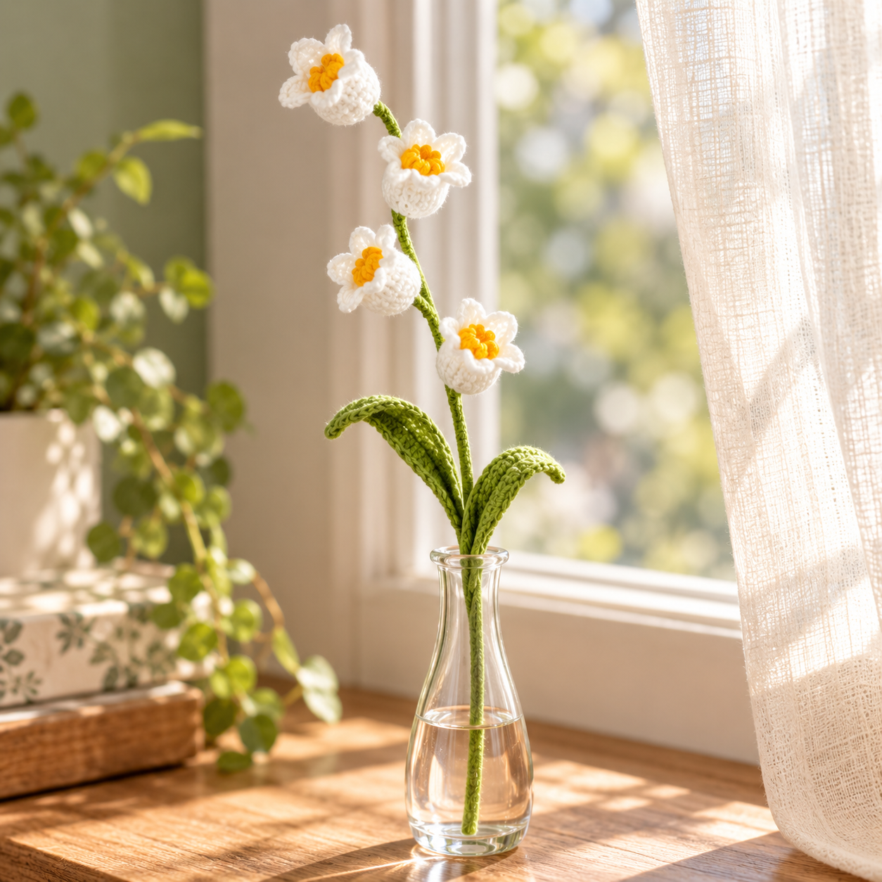 Handmade Crochet Lily of the Valley Stem