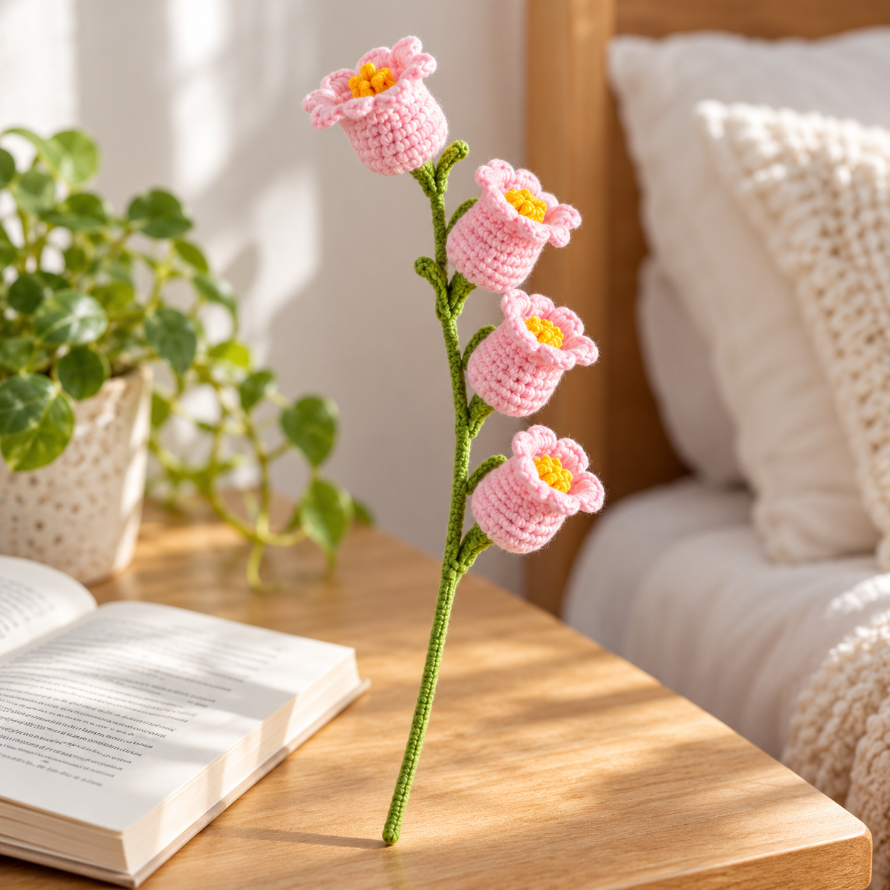 Handmade Crochet Lily of the Valley Stem