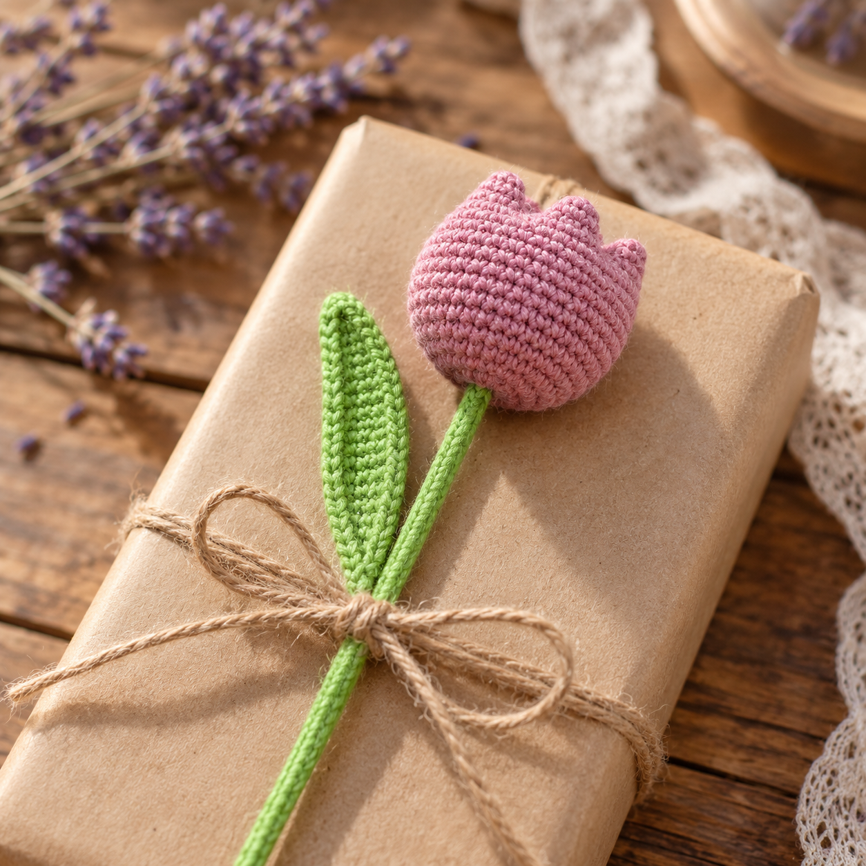 Handmade Crochet Tulip Stem