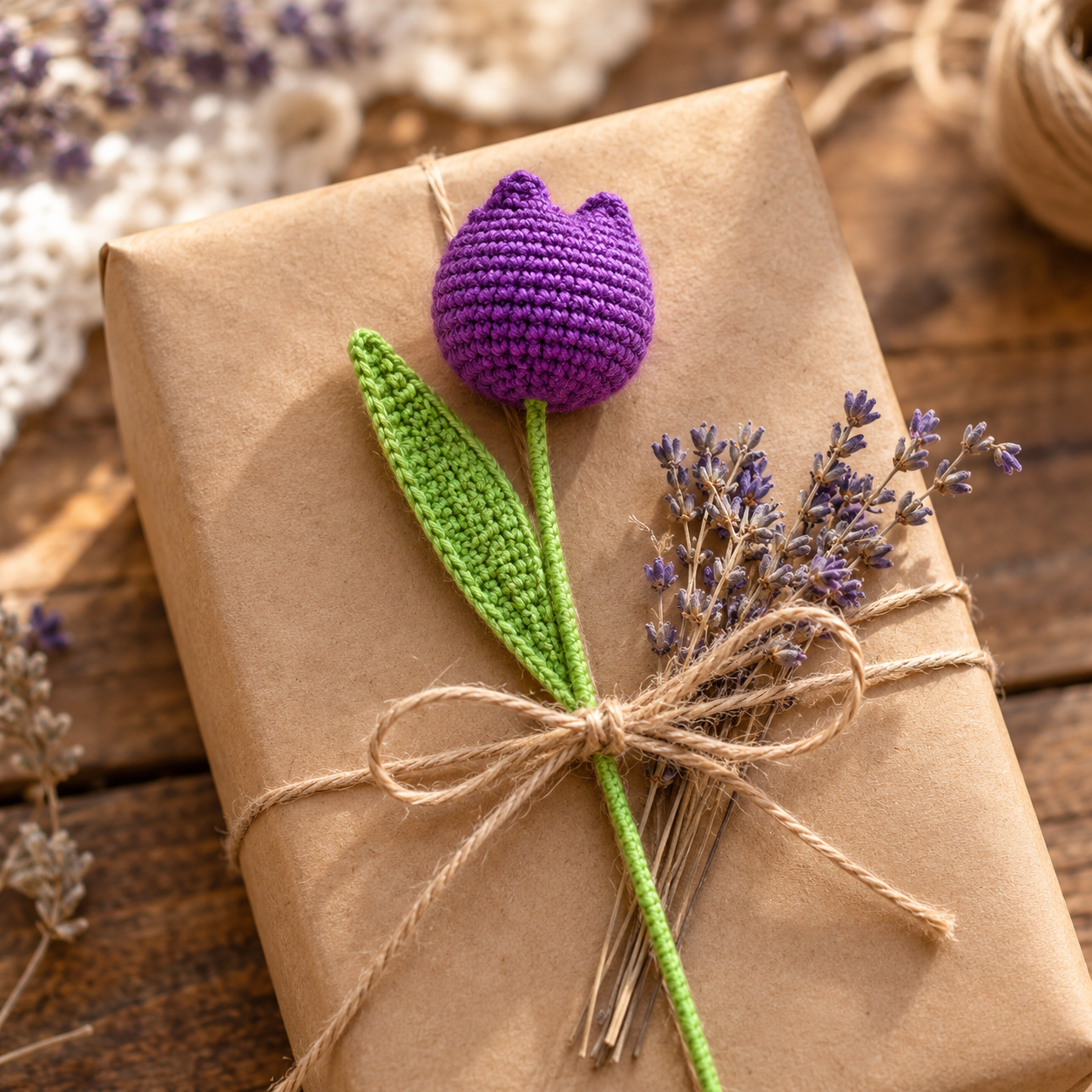 Handmade Crochet Tulip Stem