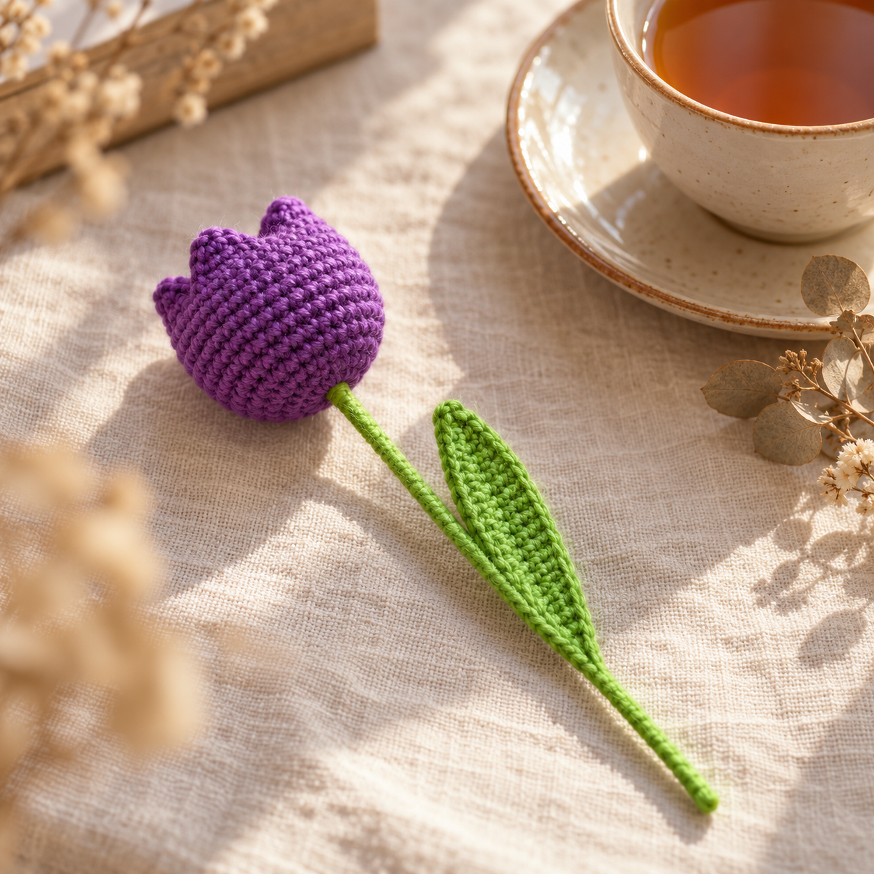 Handmade Crochet Tulip Stem
