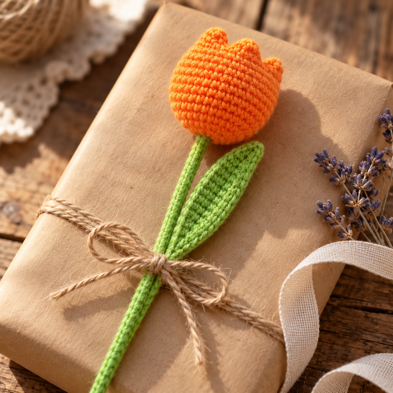 Handmade Crochet Tulip Stem