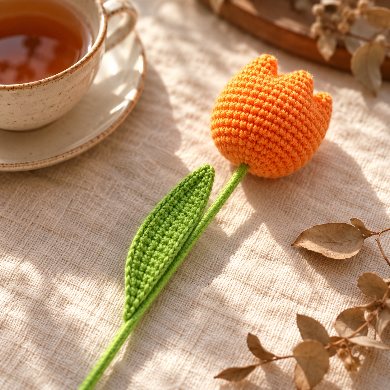 Handmade Crochet Tulip Stem