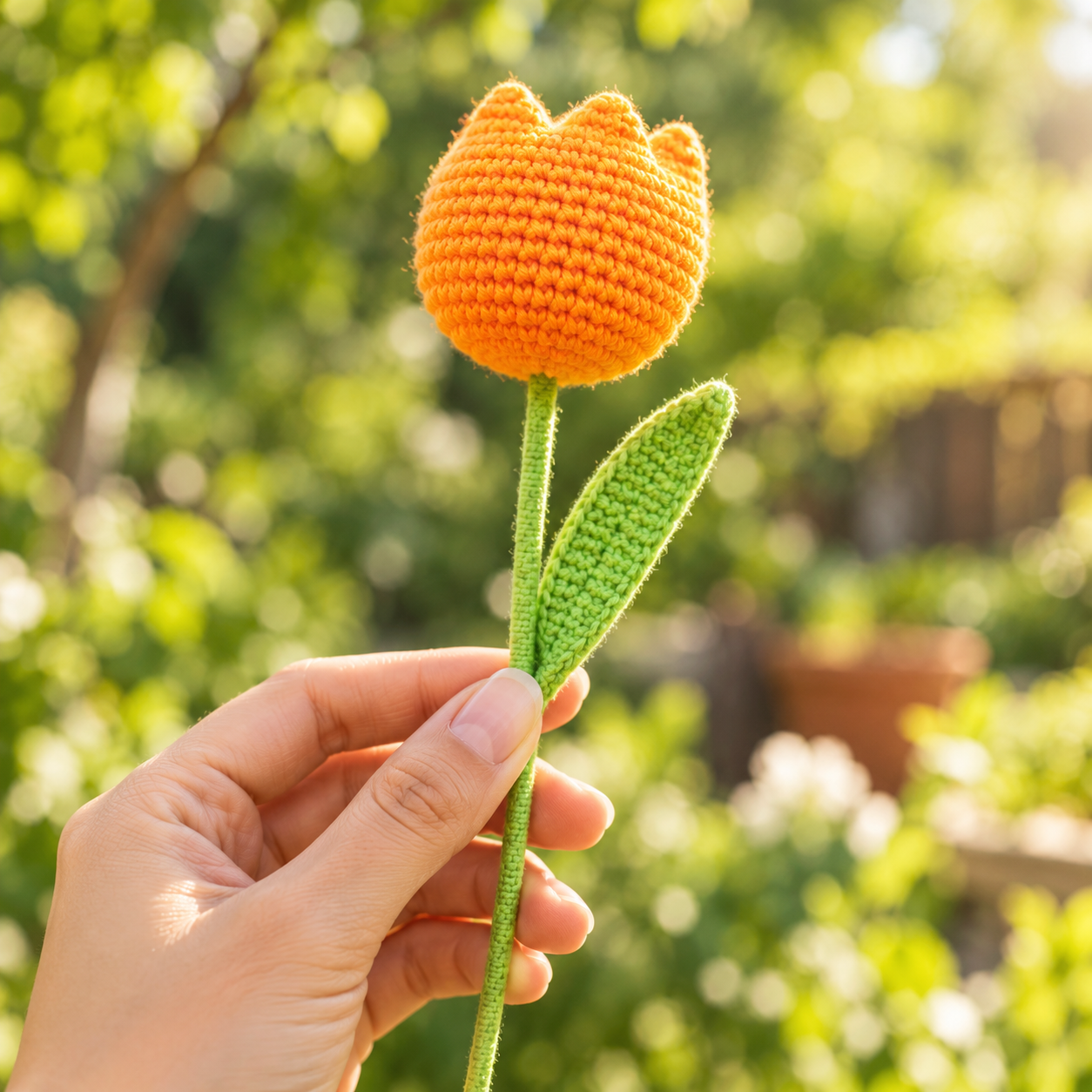 Handmade Crochet Tulip Stem