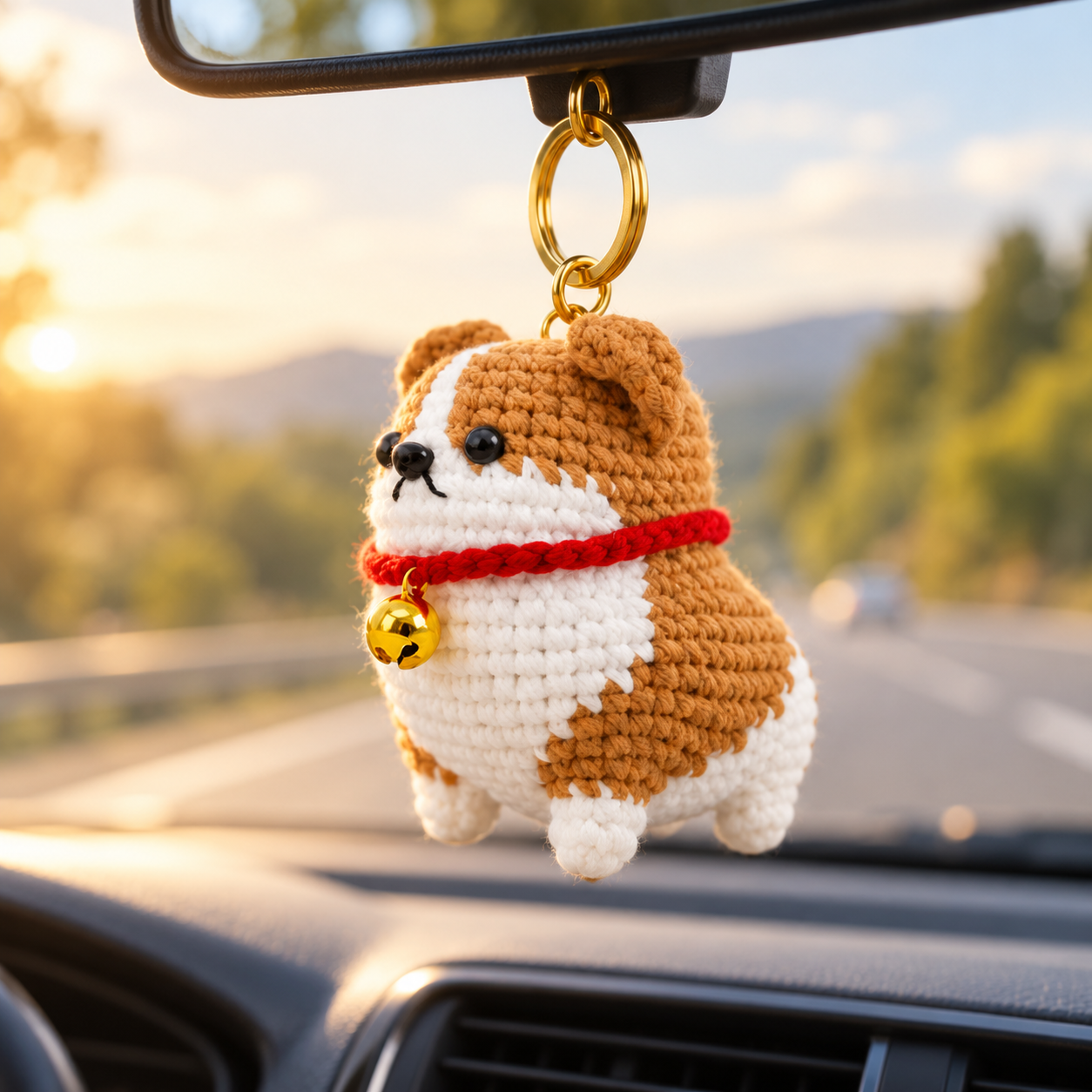 Handmade Crochet Puppy Keyring