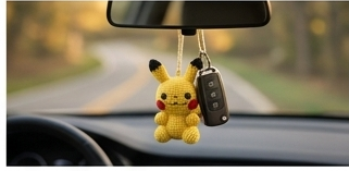 Handmade Crochet Pikachu Keyring