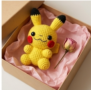 Handmade Crochet Pikachu Keyring